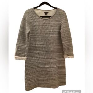 Willi Smith sweater dress size M. Gray and cream.  Quilted cotton/rayon …